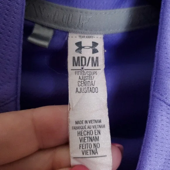 Under Armour Shirt Womens Medium Golf 1/4 Zip Pullover Heathered Purple Heatgear - Picture 8 of 16